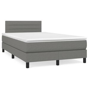 vidaXL Boxspring met matras stof donkergrijs 120x200 cm