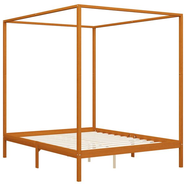 vidaXL Hemelbedframe met 4 lades massief grenenhout 160x200 cm