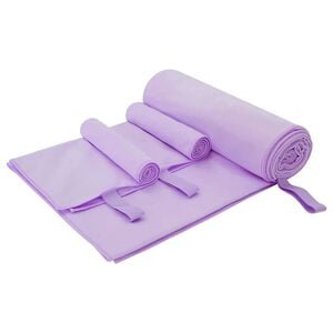vidaXL Set van Sporthanddoeken 3 st Paars 210 x 100 cm