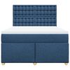 vidaXL Boxspring met matras stof blauw 140x200 cm