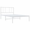 vidaXL Bedframe met hoofdbord metaal wit 90x200 cm