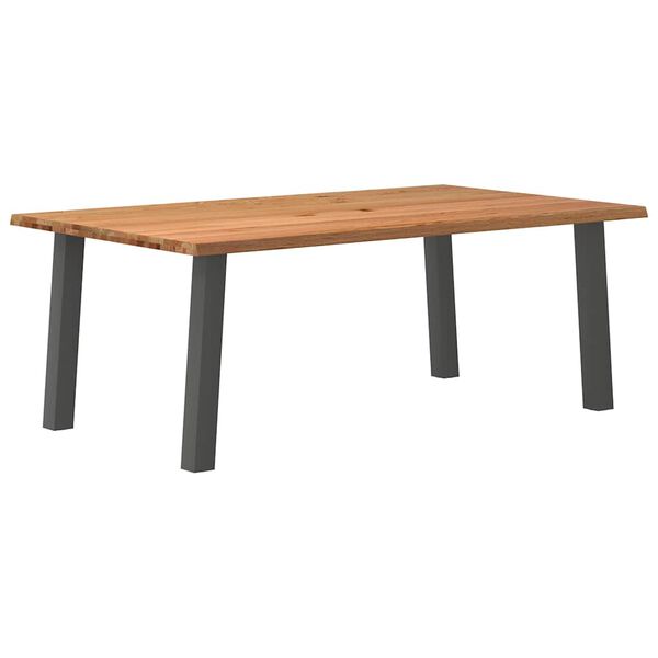 vidaXL Eettafel rechthoekig 200x120x74 cm massief eikenhout lichtbruin