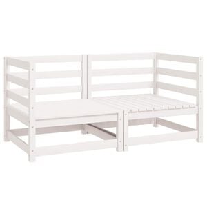 vidaXL Tuinhoekbanken 2 st massief grenenhout wit
