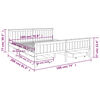 vidaXL Bedframe met 4 lades massief grenenhout donkergrijs 180x200 cm