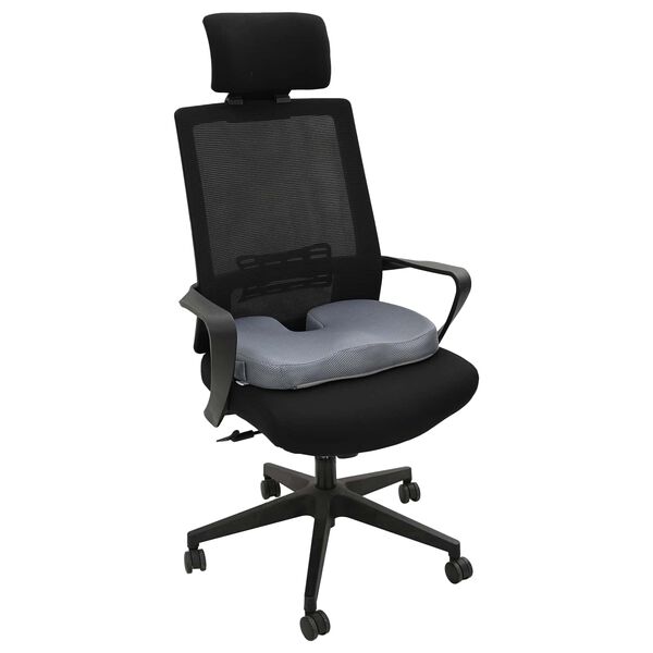 vidaXL Zitkussen &Eacute;&eacute;nkleurig Grijs 47 x 37 x 8 cm Traagschuim