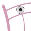 vidaXL Bedframe met voetbaldesign metaal roze 90x200 cm