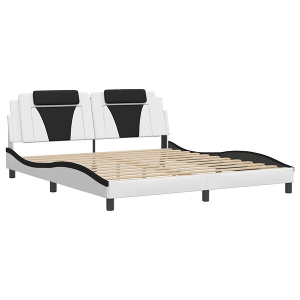 vidaXL Bedframe "Viana" met LED zonder matras wit en zwart 180x200 cm