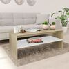 vidaXL Salontafel 100x40x40 cm bewerkt hout wit en sonoma eikenkleurig