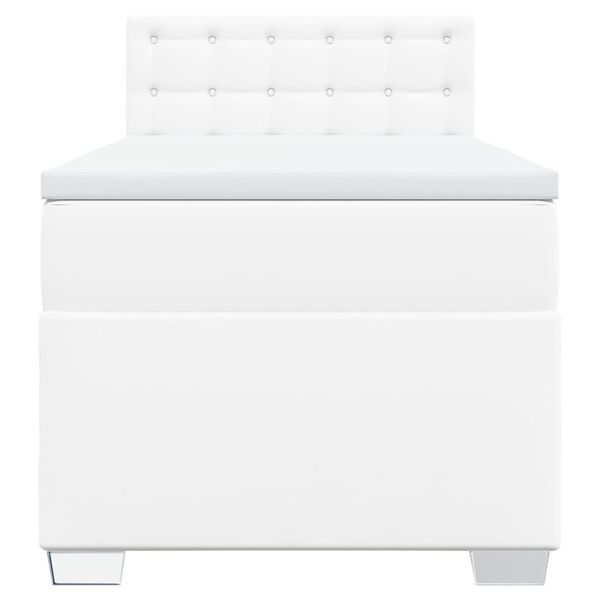 vidaXL Boxspring met matras kunstleer wit 90x190 cm