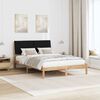 vidaXL Bedframe met hoofdeinde Zwart 140 x 190 cm Massief grenenhout