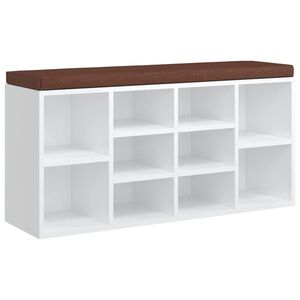 vidaXL Schoenenrek 103x30x48 cm bewerkt hout hoogglans wit