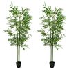vidaXL Nepp Bambo Boom 2 pcs Groen 60 x 18 x 190 cm Stof en Bamboe