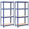 vidaXL Opbergrekken 2 st 80x40x160 cm staal en MDF blauw
