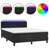 vidaXL Boxspring met matras en LED fluweel zwart 140x190 cm