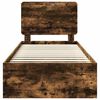vidaXL Bedframe Gerookt eiken 90 x 190 cm Massief grenenhout
