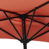 vidaXL Balkonparasol half met aluminium paal 270x144x222 cm terracotta