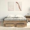 vidaXL Bedframe met lade Artisan Eiken 120 x 190 cm Bewerkt hout