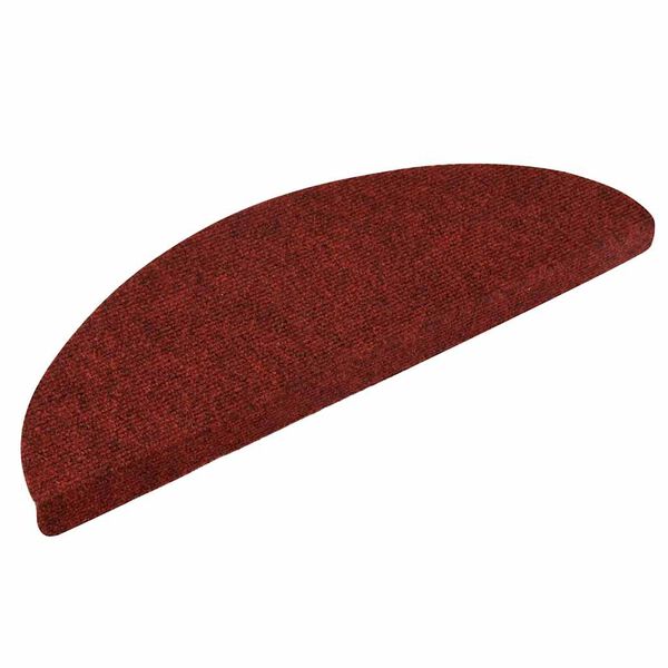 vidaXL Trapmatten Zelfklevend 5 stuks 56x17x3 cm Bordeaux Rood Halfrond