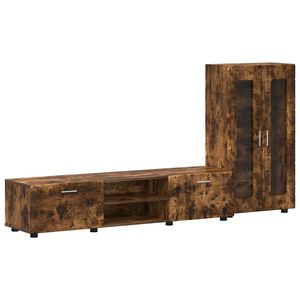 vidaXL Tv-meubelset met lade FLORIN Gerookt eiken Bewerkt hout