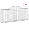 vidaXL Schanskorven 14 st gewelfd 200x30x80/100 cm ijzer