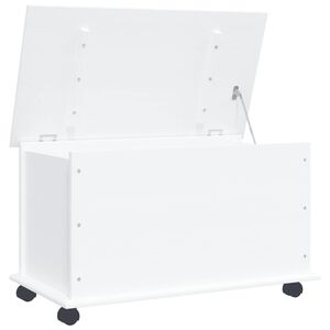 vidaXL Opbergkist met wielen ALTA 73x39,5x43 cm massief grenenhout wit