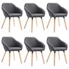 vidaXL Eetkamerstoelen 6 st stof donkergrijs