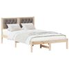 vidaXL Bedframe met hoofdeinde Taupe 120 x 190 cm Massief grenenhout