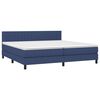 vidaXL Boxspring met matras stof blauw 200x200 cm