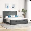 vidaXL Ottoman bed met matrassen 180x200cm stof donkergrijs