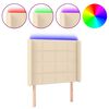 vidaXL Hoofdbord LED 83x16x118/128 cm stof cr&egrave;mekleurig
