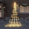 vidaXL LED Kerstboom met Grondspiesjes Warmwit 500 cm Metaal