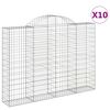 vidaXL Schanskorven 10 st gewelfd 200x30x140/160 cm ijzer