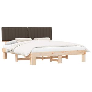 vidaXL Bedframe met Gevoerd Hoofdgedeelte Taupe 180 x 200 cm