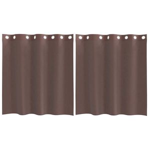 vidaXL Gordijnen voile met doorvoertules 2 st 140x140 cm bruin