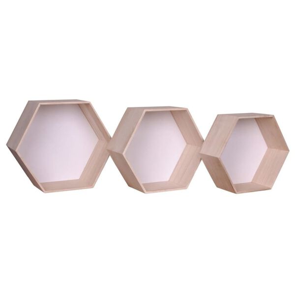 House Nordic 3-delige Schappenset Eva wit en naturel