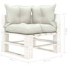 vidaXL 7-delige Loungeset met beige kussens pallet hout