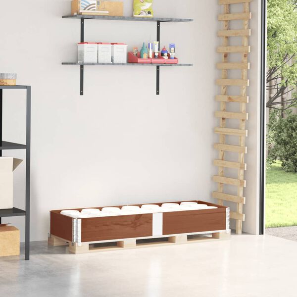 vidaXL Palletopzetrand 150x50 cm massief grenenhout bruin