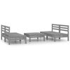 vidaXL 5-delige Loungeset massief grenenhout grijs