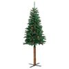 vidaXL Slanke Kerstboom Groen 210 cm PVC en massief dennenhout