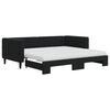 vidaXL Slaapbank onderschuifbed en matrassen 90x190 cm fluweel zwart