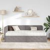 vidaXL Hoekbedframe met matras met hoofdeinde Taupe 100 x 200 cm Stof
