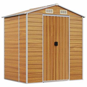 vidaXL Tuinschuur 191x130x198 cm gegalvaniseerd staal lichtbruin
