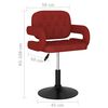vidaXL Eetkamerstoelen draaibaar 2 st stof wijnrood