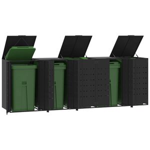 vidaXL Containerberging voor 5 containers 345x79x117 cm staal zwart