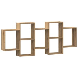 vidaXL Wandschap 159x18x65 cm bewerkt hout artisanaal eikenkleurig