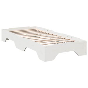 vidaXL Bedframe zonder matras stapelbaar 80x200 cm massief hout wit