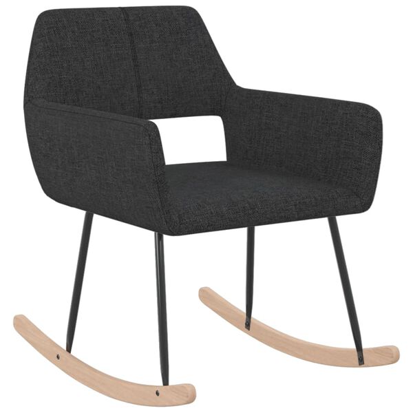 vidaXL Schommelstoel stof zwart