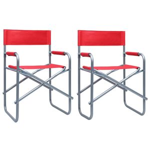 vidaXL Regisseursstoelen 2 st staal rood