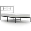 vidaXL Bedframe met hoofdbord metaal zwart 90x200 cm