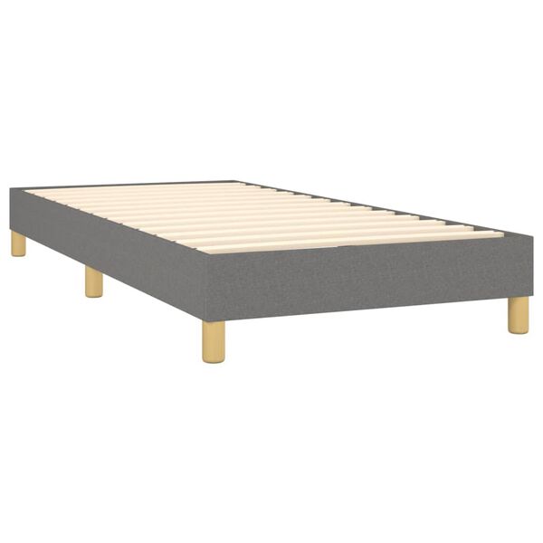 vidaXL Boxspring met matras stof donkergrijs 90x190 cm